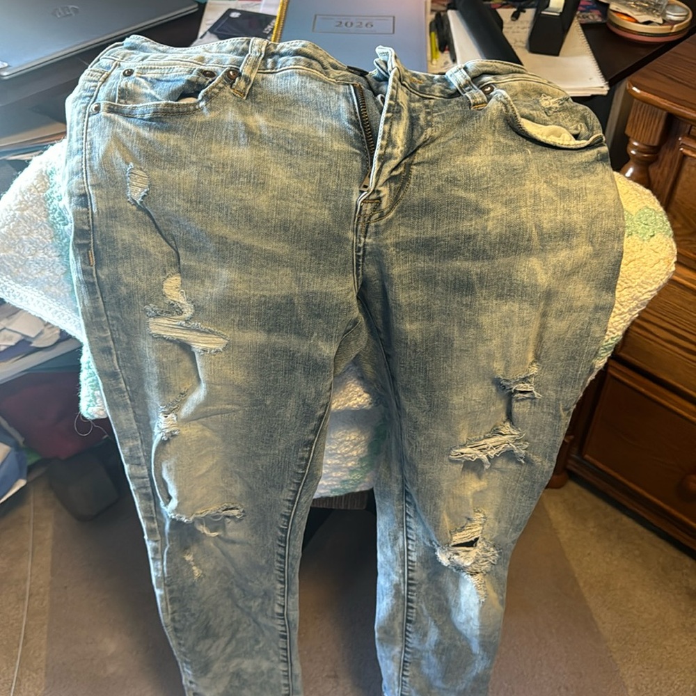 Mens American eagle washed distressed jeans
